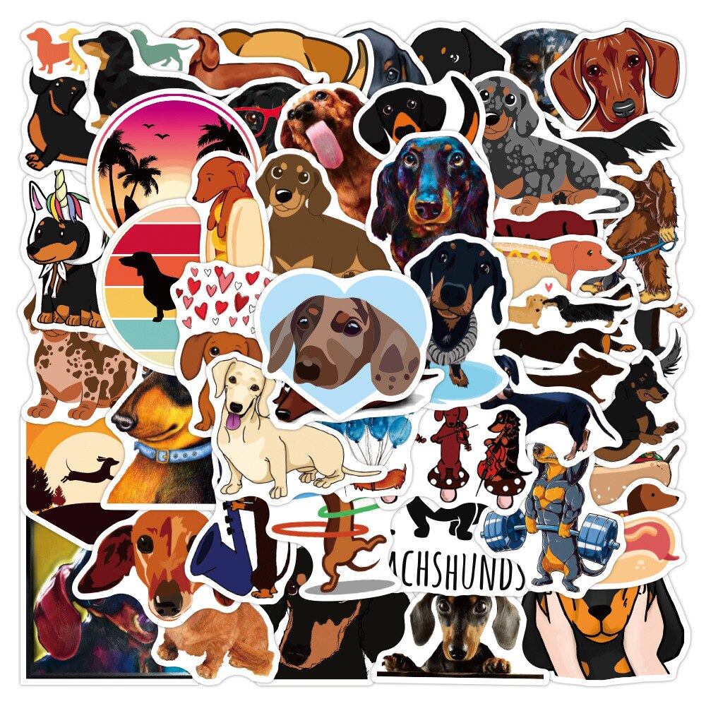 Sausage Dog Sticker Pack 10-50 pieces