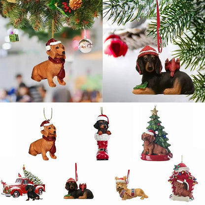 Acrylic Dachshund Tree Decorations