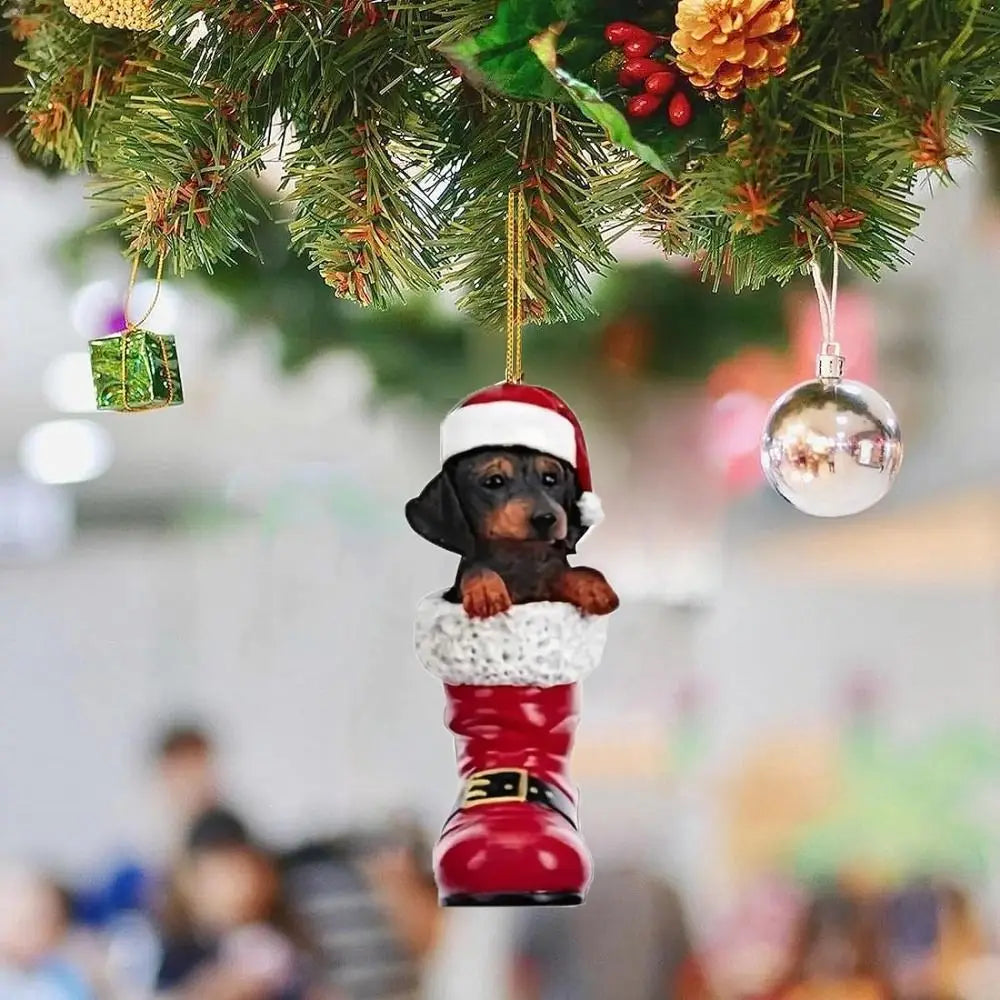 Acrylic Dachshund Tree Decorations