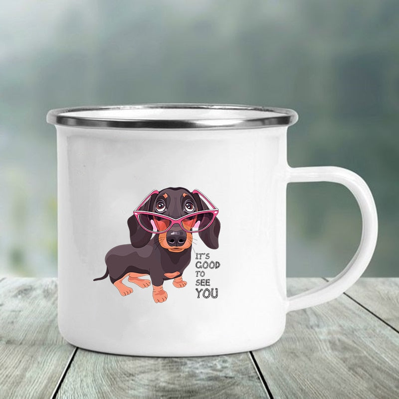 Dachshund Enamel Mug