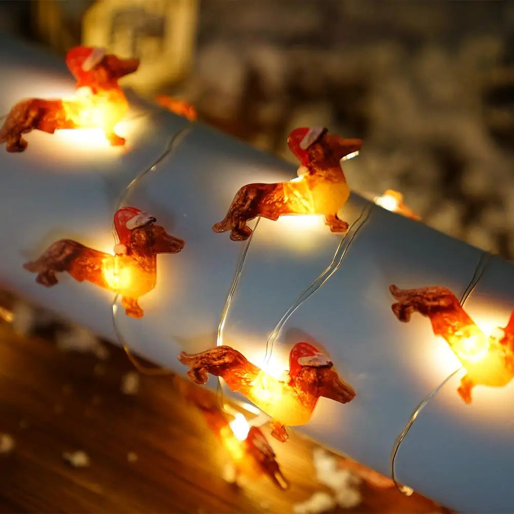 Dachshund Christmas String Lights