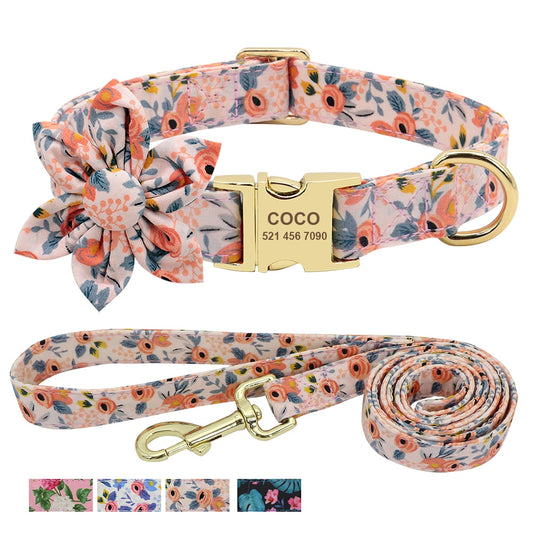 Floral Collar and Leash Set