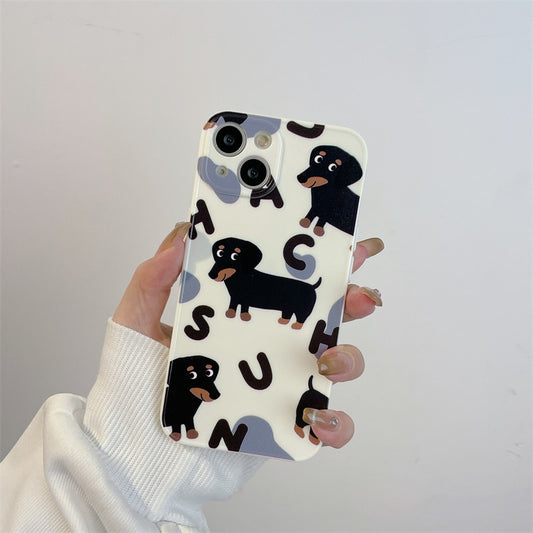 Letter Sausage Dog Phone Case For iPhone